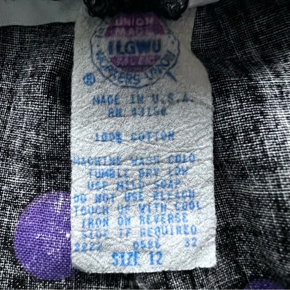 QUANTUM Vintage Black High Waist Wide Bermuda Shorts Culottes Multi Polka Dot 12 - Picture 6 of 10